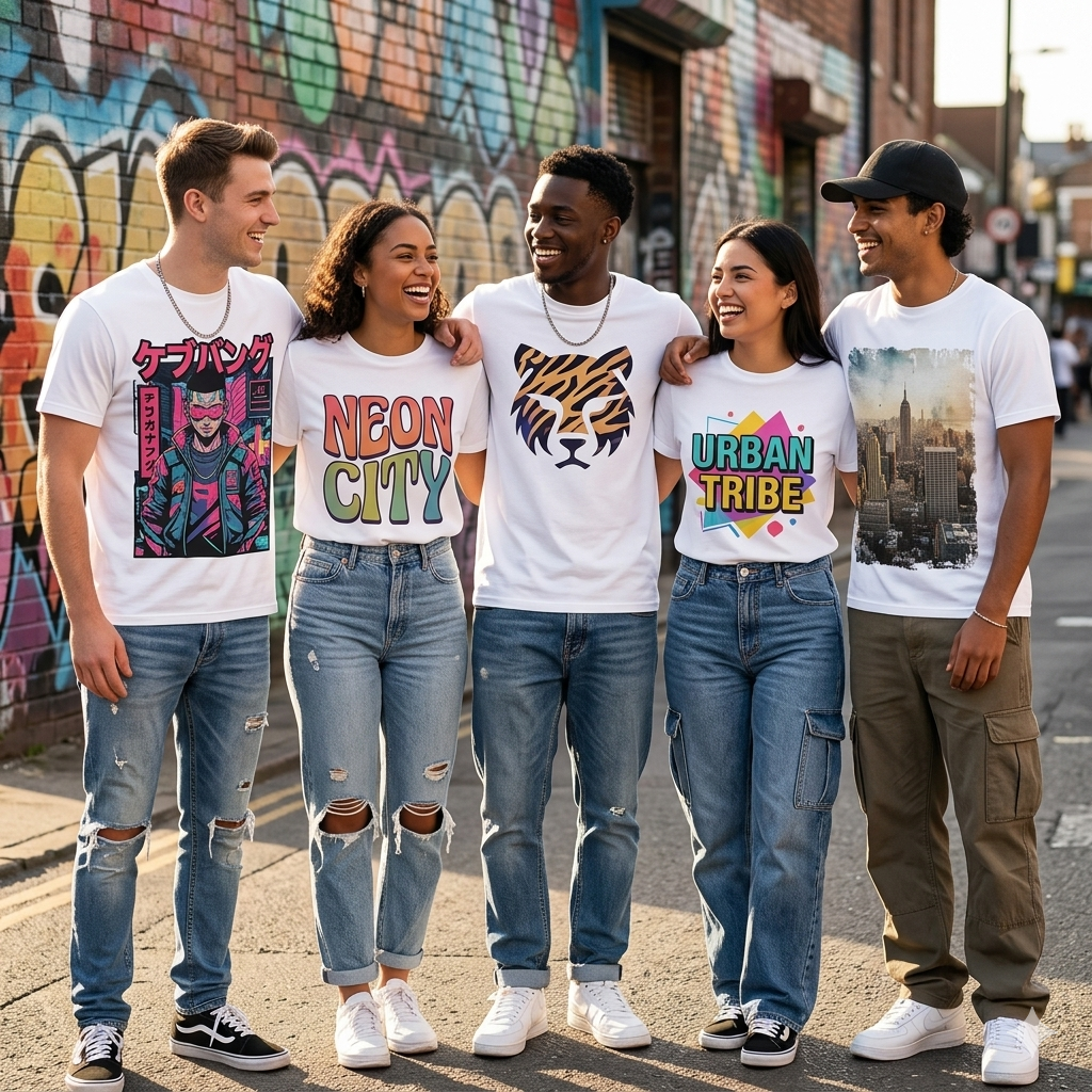Custom Design Printed T-Shirt – Upload Your Design/Picture | 100% Polyester White Sublimation Tee | Arpitum - ARPITUM