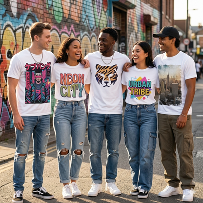 Custom Design Printed T-Shirt – Upload Your Design/Picture | 100% Polyester White Sublimation Tee | Arpitum - ARPITUM
