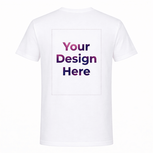 Custom Design Printed T-Shirt – Upload Your Design/Picture | 100% Polyester White Sublimation Tee | Arpitum - ARPITUM