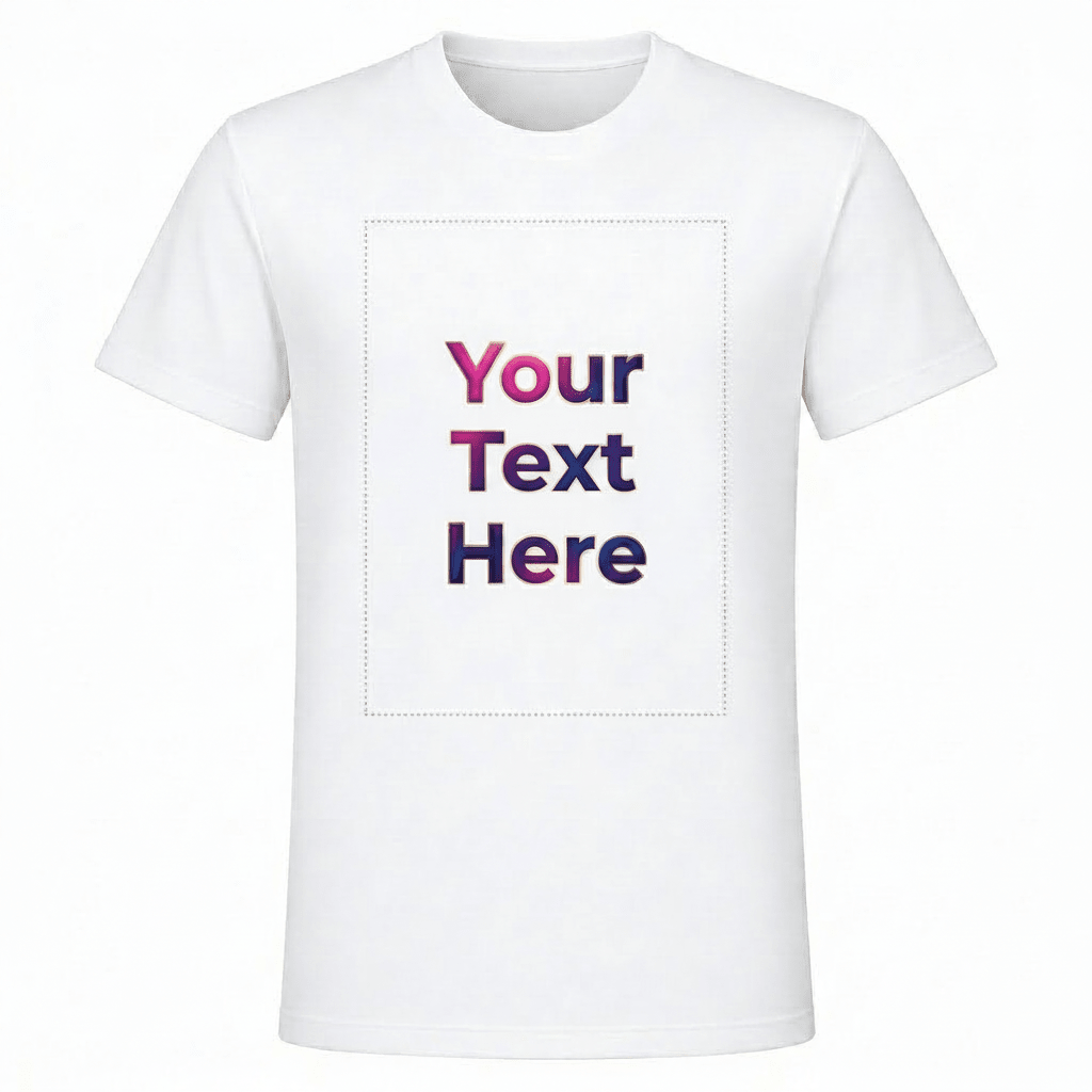 Custom Text Printed T-Shirt – Type Your Text/Name | 100% Polyester White Sublimation Tee | Arpitum - ARPITUM