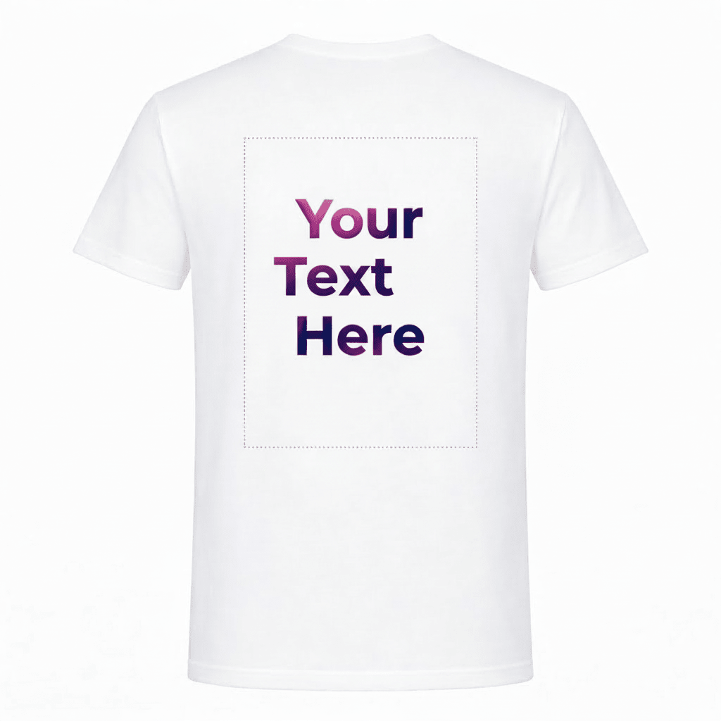 Custom Text Printed T-Shirt – Type Your Text/Name | 100% Polyester White Sublimation Tee | Arpitum - ARPITUM