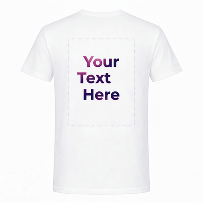 Custom Text Printed T-Shirt – Type Your Text/Name | 100% Polyester White Sublimation Tee | Arpitum - ARPITUM
