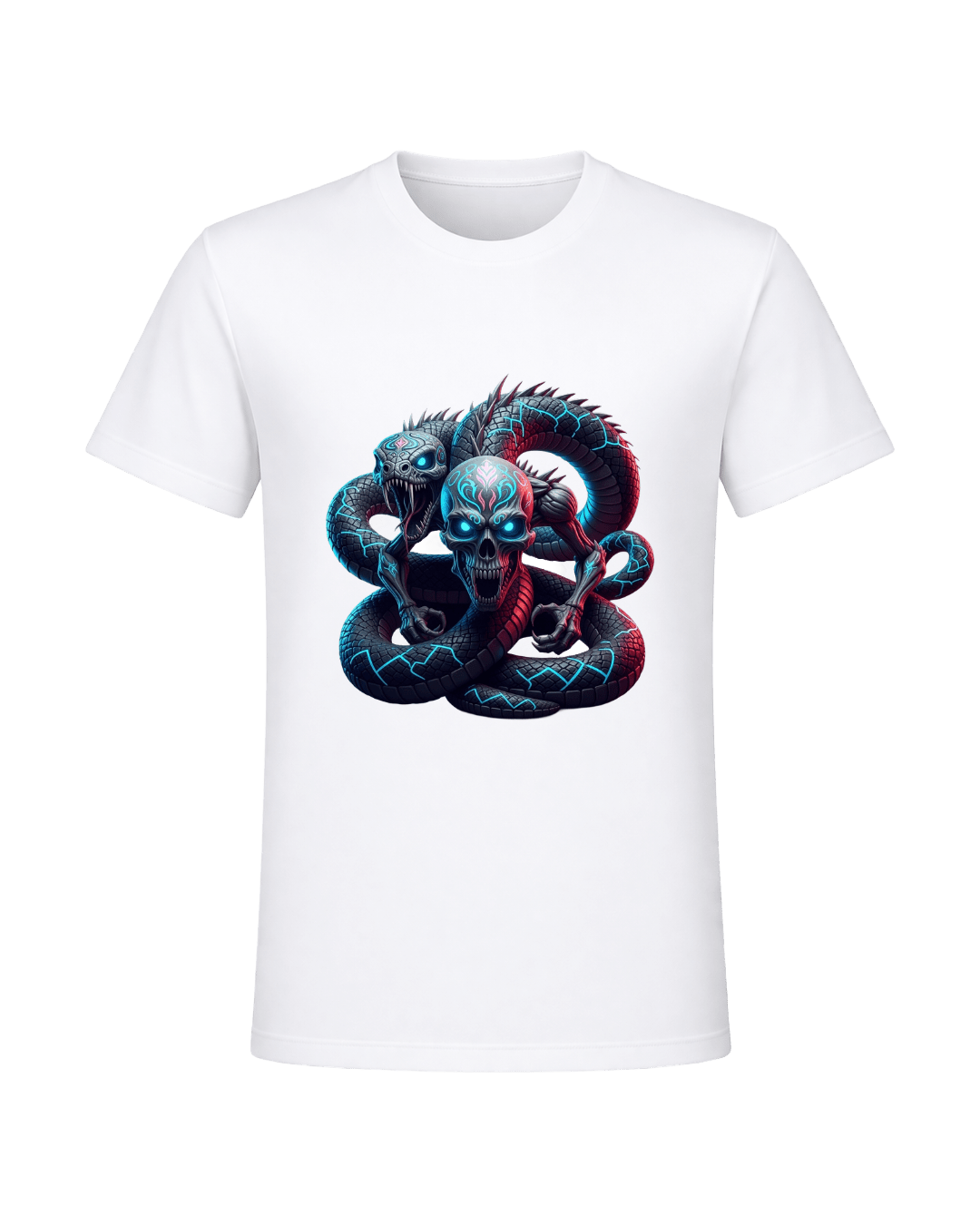 Dark Skull & Demon Graphic T-Shirt – White | Premium Streetwear Anime Monster Print | Arpitum - ARPITUM