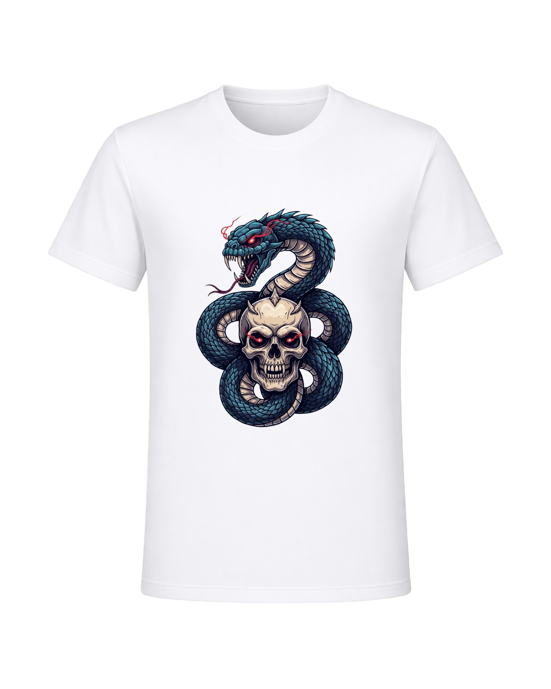 Dark Skull & Demon Graphic T-Shirt – White | Premium Streetwear Anime Monster Print | Arpitum - ARPITUM