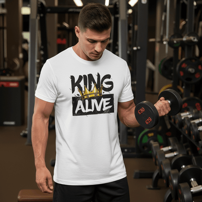 King Alive Graphic T-Shirt – Crown Design | White Polyester Tee | Premium Streetwear - ARPITUM