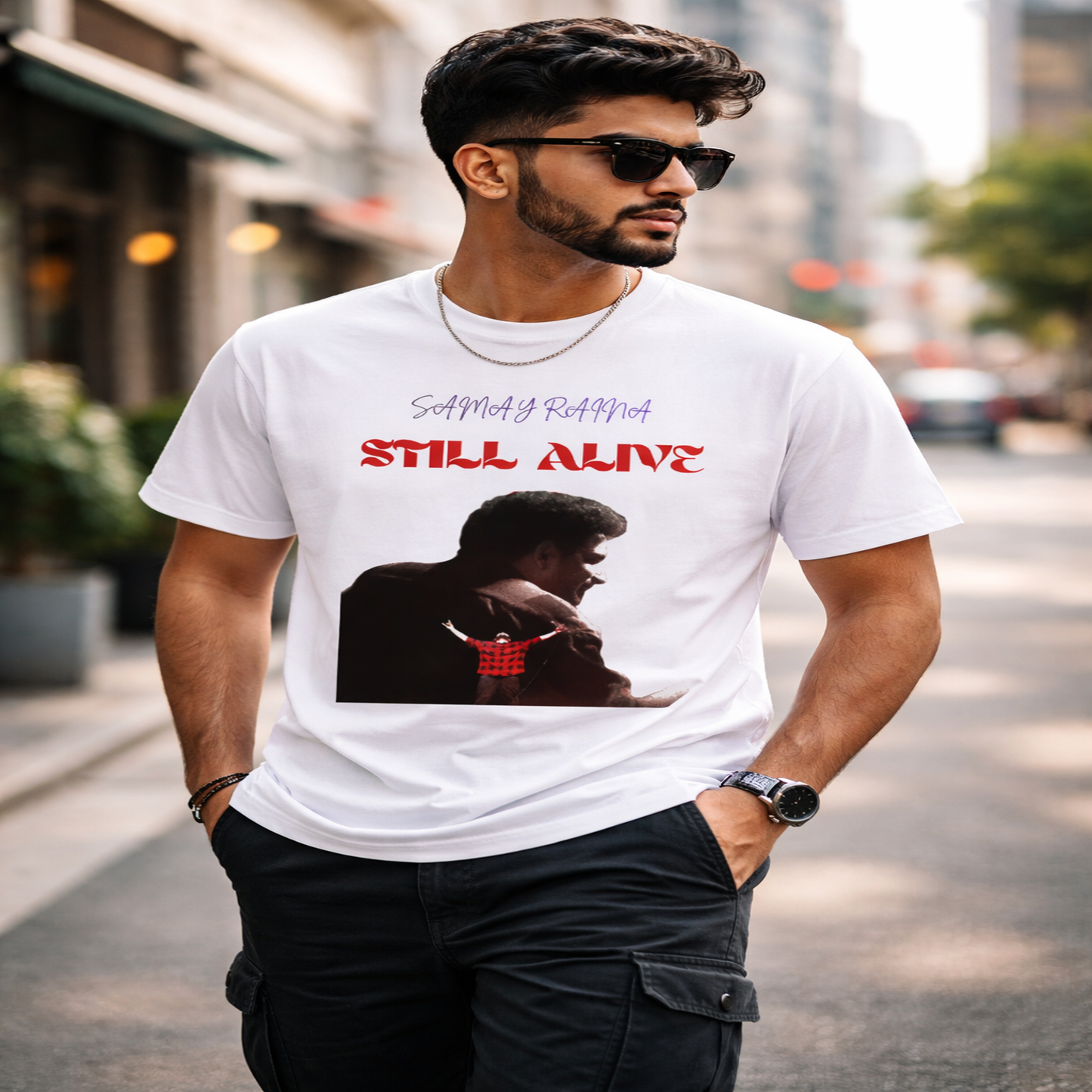 STILL ALIVE Graphic T-Shirt for Men & Women | Trendy White Printed Tee