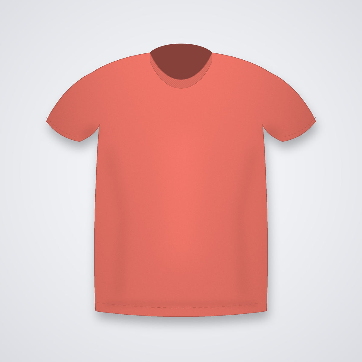 Custom round neck t-shirt in Coral