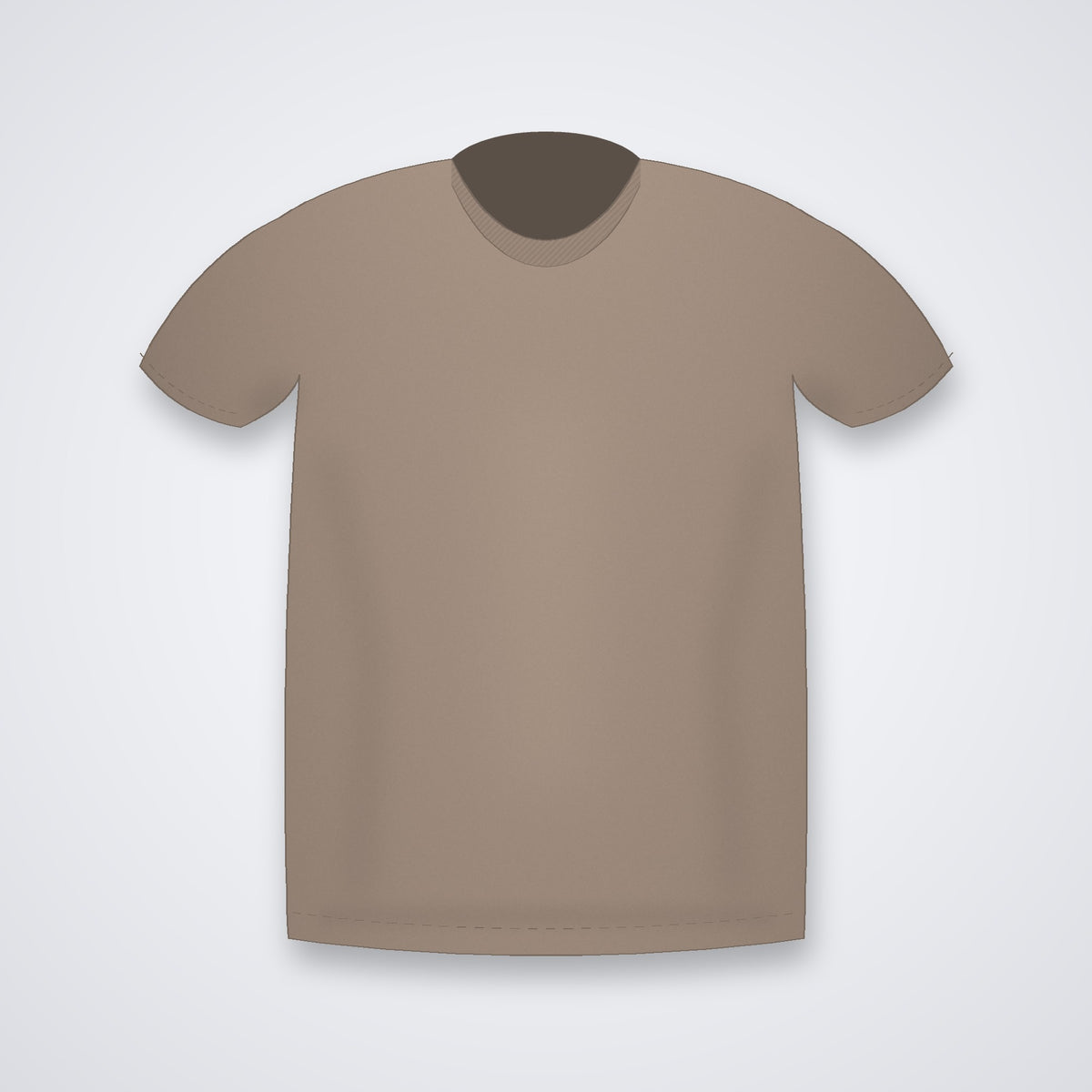 Custom round neck t-shirt in Mushroom