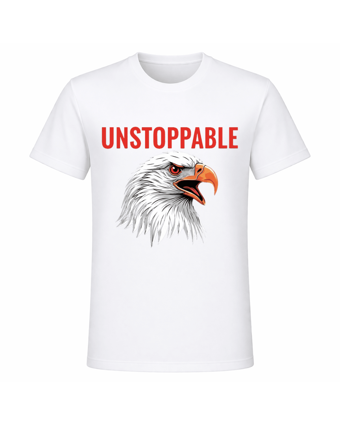 Unstoppable Eagle Graphic T-Shirt – White | Bold Motivational Streetwear Tee | Arpitum - ARPITUM