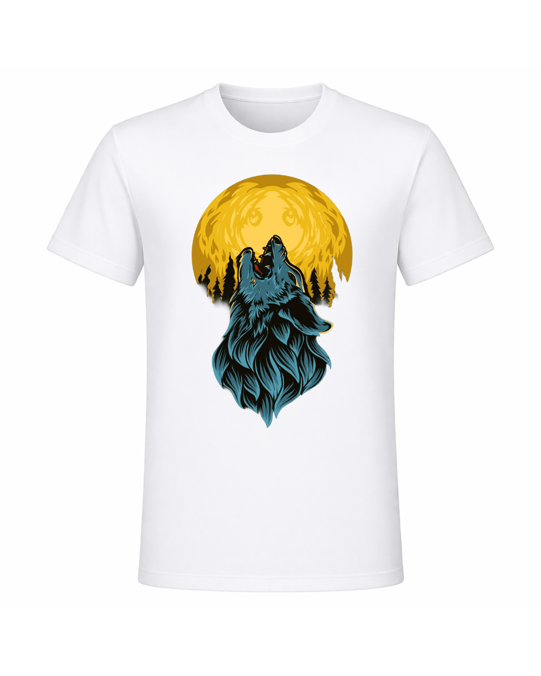 Wolf Moon Graphic T-Shirt – Howling Wolf Design | White Polyester | Premium Streetwear - ARPITUM